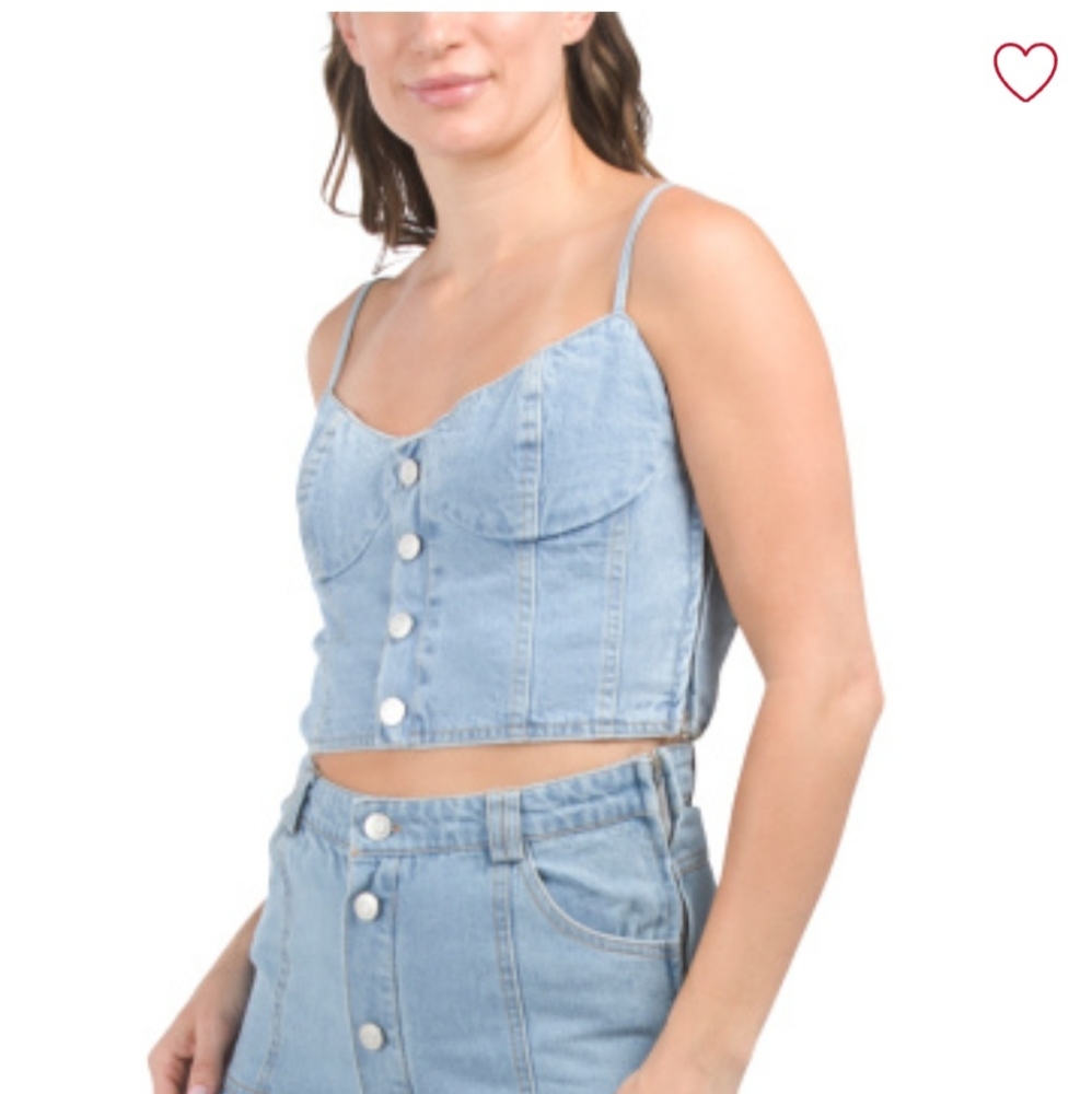MOON RIVER Denim Bustier Top size XS NWT